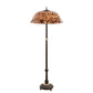 Meyda Tiffany Fishscale 62" Mahogany Bronze Floor Lamp With Brown Shade Glass