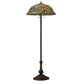 Meyda Tiffany Fishscale 63" Mahogany Bronze Floor Lamp With Green & Violet Shade Glass