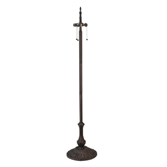 Meyda Tiffany Fishscale 63" Mahogany Bronze Floor Lamp With Green & Violet Shade Glass