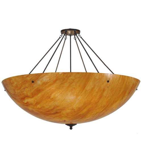 Meyda Tiffany Madison 36" 8-Light Timeless Bronze Semi-flush Mount Ceiling Light With Ambra Siena Idalight Shade Glass