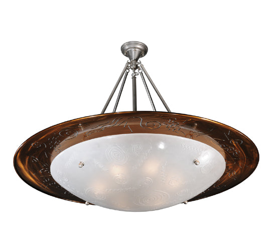 Meyda Tiffany Metro Fusion 42" 6-Light Nickel Super Nova Semi-flush Mount Ceiling Light With Clear Sandcarved Shade Glass