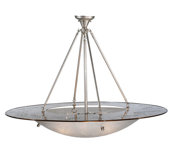 Meyda Tiffany Metro Fusion 42" 6-Light Nickel Super Nova Semi-flush Mount Ceiling Light With Clear Sandcarved Shade Glass