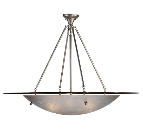 Meyda Tiffany Metro Fusion 42" 6-Light Nickel Super Nova Semi-flush Mount Ceiling Light With Clear Sandcarved Shade Glass