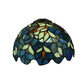 Meyda Tiffany Nightfall Wisteria 14" Mahogany Bronze Mini Lamp With Green & Blue Shade Glass