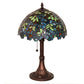 Meyda Tiffany Nightfall Wisteria 17" Mahogany Bronze Table Lamp With Green & Blue Shade Glass