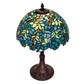 Meyda Tiffany Nightfall Wisteria 17" Mahogany Bronze Table Lamp With Green & Blue Shade Glass