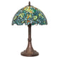 Meyda Tiffany Nightfall Wisteria 17" Mahogany Bronze Table Lamp With Green & Blue Shade Glass