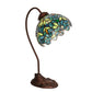 Meyda Tiffany Nightfall Wisteria 18" Mahogany Bronze Desk Lamp With Green & Blue Shade Glass