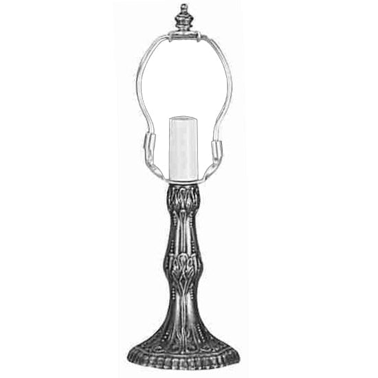 Meyda Tiffany Pompeii 4" Mini Silver Candle Table Lamp Base