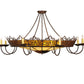 Meyda Tiffany Stanley 47" 16-Light Cafe Noir Semi-flush Mount Ceiling Light With Amber & Beige Shade Glass