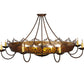 Meyda Tiffany Stanley 47" 16-Light Cafe Noir Semi-flush Mount Ceiling Light With Amber & Beige Shade Glass