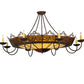 Meyda Tiffany Stanley 47" 16-Light Cafe Noir Semi-flush Mount Ceiling Light With Amber & Beige Shade Glass