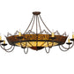 Meyda Tiffany Stanley 47" 16-Light Cafe Noir Semi-flush Mount Ceiling Light With Amber & Beige Shade Glass