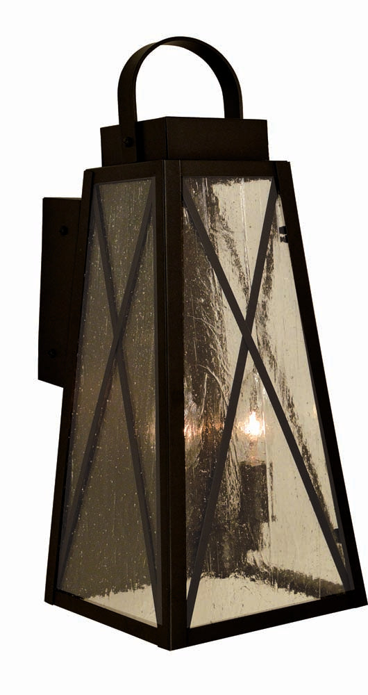 Arroyo Craftsman Nantucket 13 1/2" Rustic Brown High Wall Mount With Aerolite Glass