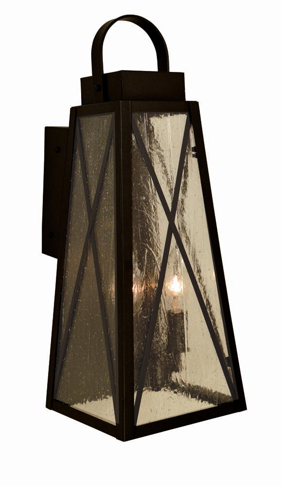 Arroyo Craftsman Nantucket 25" Antique Copper High Wall Mount With Almond Mica Glass