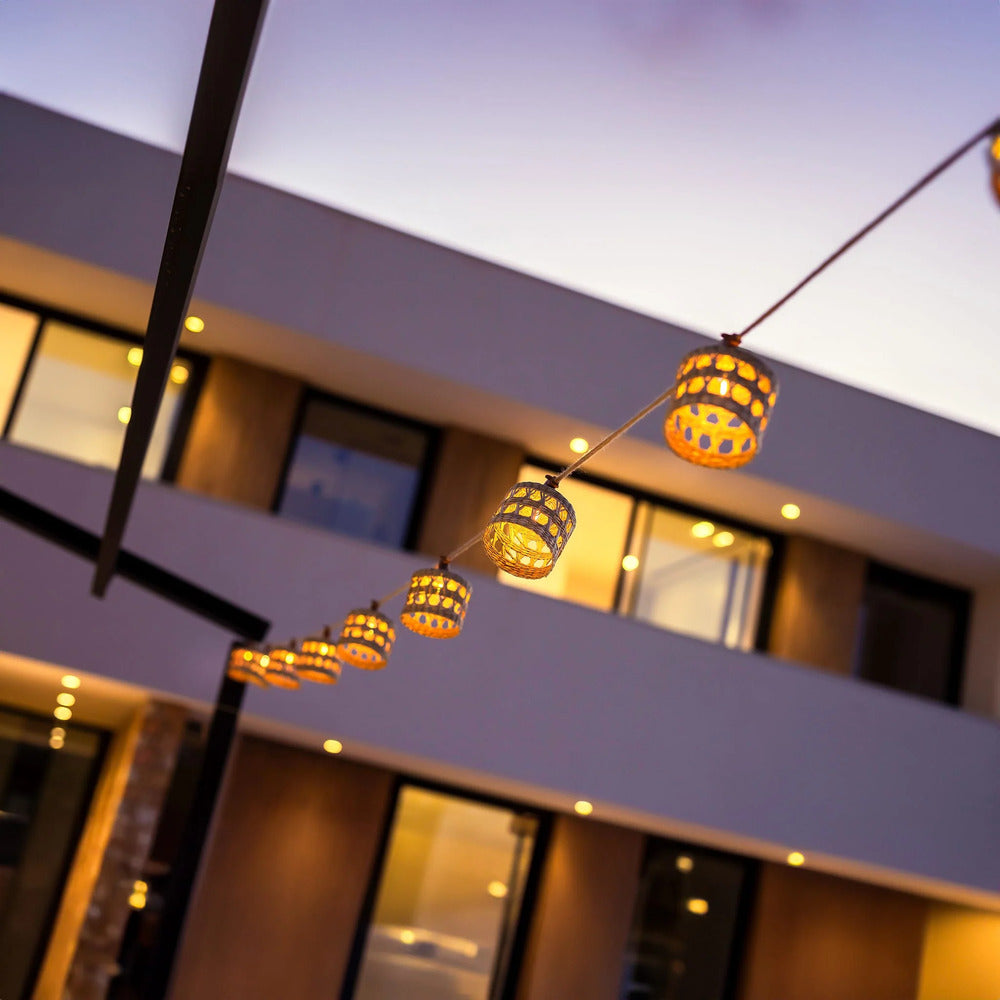 New Garden 35 Lumen Jute Alba Solar & Rechargeable String Lights