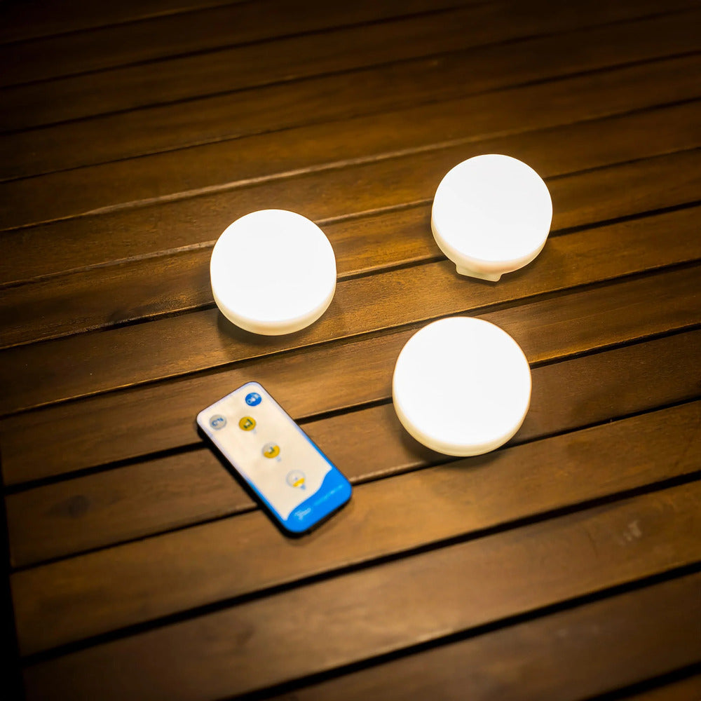 New Garden 350 Lumen Pack of 3 White Cherry Mini Rechargeable Portable Light Bulb