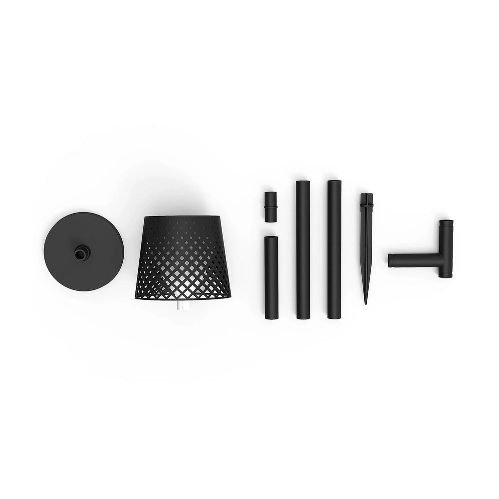 New Garden 80 Lumen Black Greta Solar & Rechargeable Landscape Light