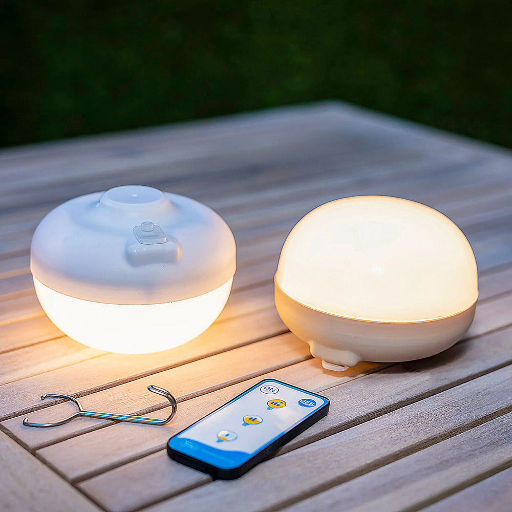 New Garden 900 Lumen White Cherry Rechargeable Portable Light Bulb