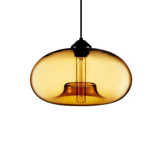 Niche Modern Aurora 12" Dimmable Incandescent Pendant Light With Amber Glass Shade