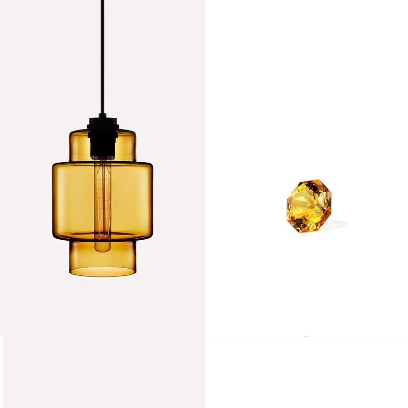 Niche Modern Axia 7" Dimmable Incandescent Pendant Light With Amber Glass Shade