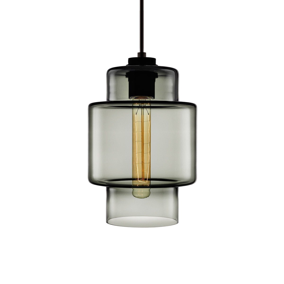 Niche Modern Axia 7" Dimmable Incandescent Pendant Light With Gray Glass Shade