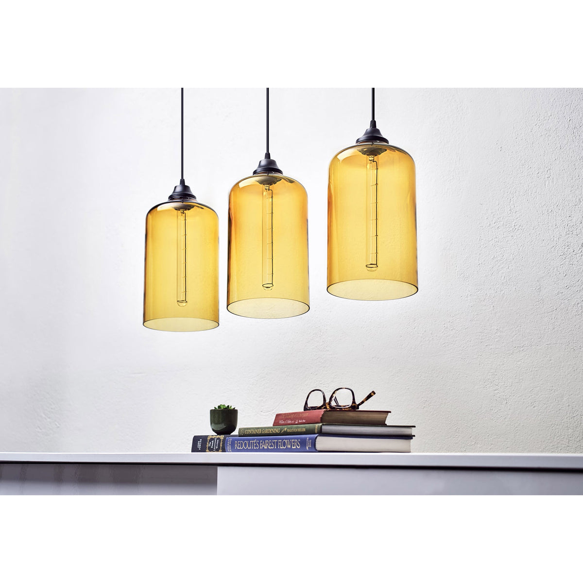 Niche Modern Bella 7" Dimmable Incandescent Pendant Light With Amber Glass Shade