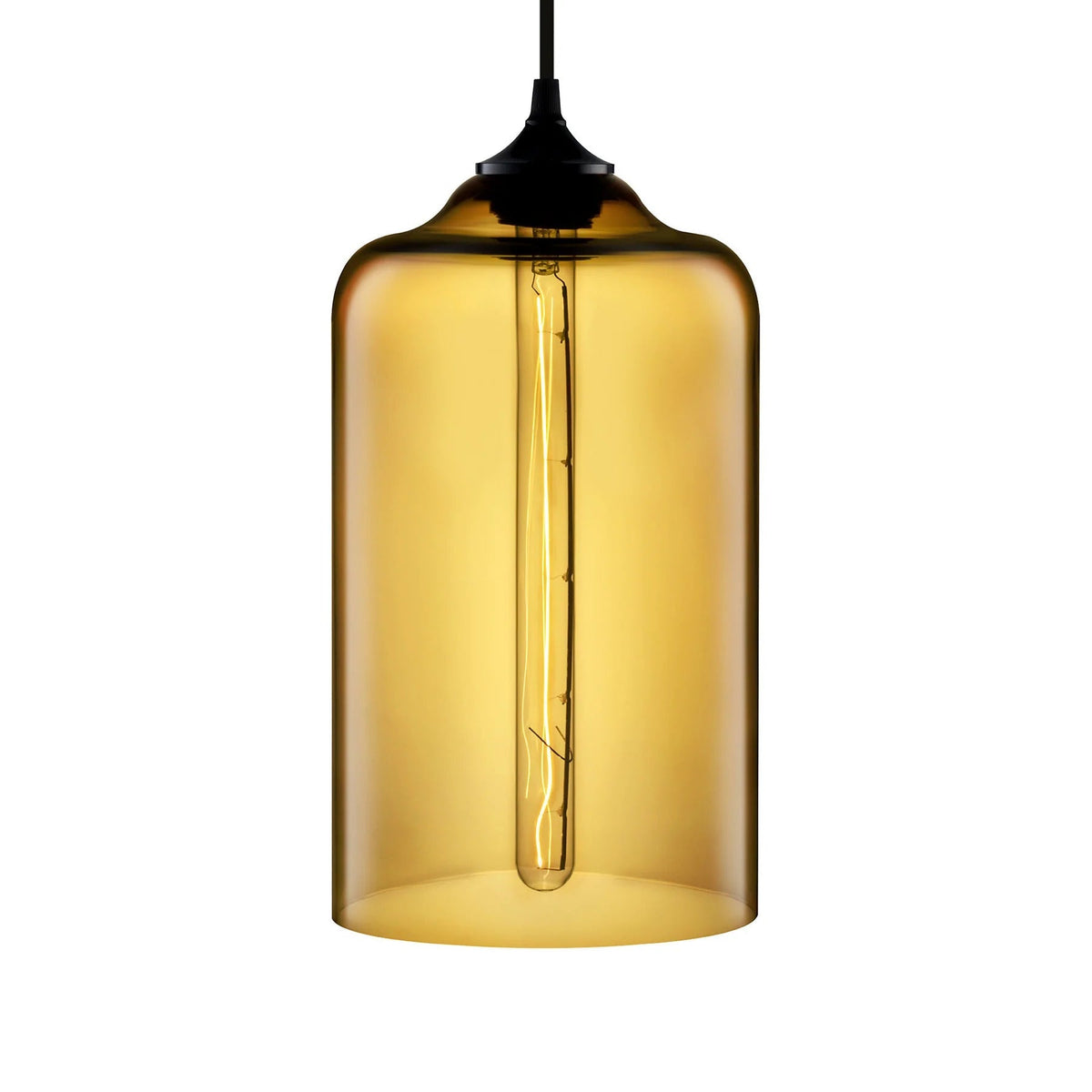 Niche Modern Bella 7" Dimmable Incandescent Pendant Light With Amber Glass Shade
