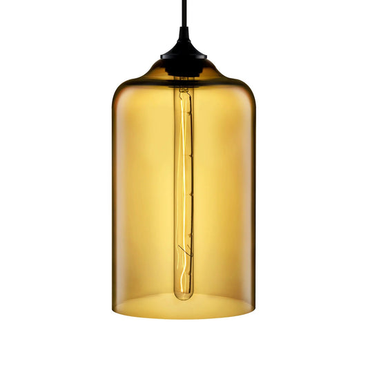 Niche Modern Bella 7" Dimmable Incandescent Pendant Light With Amber Glass Shade