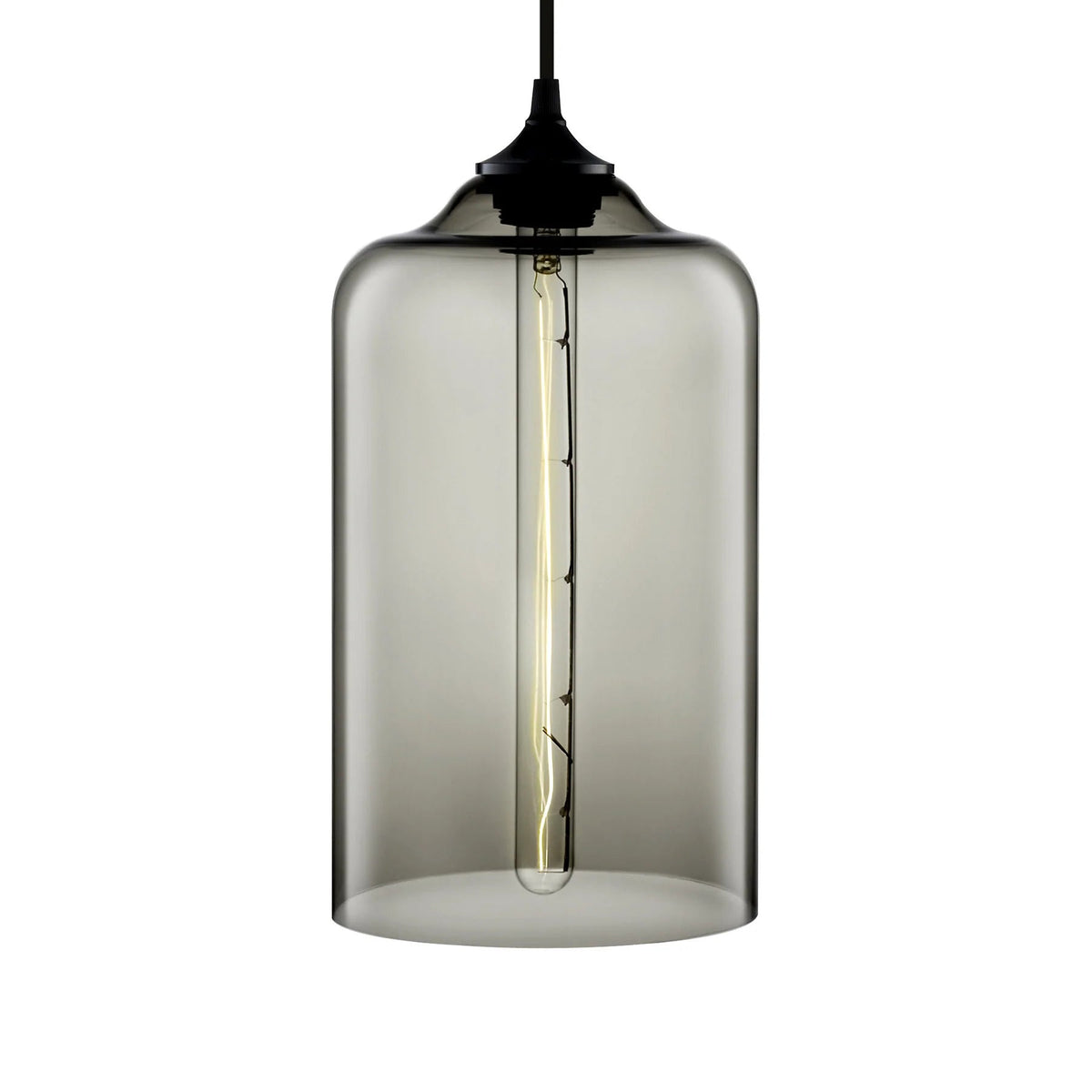 Niche Modern Bella 7" Dimmable Incandescent Pendant Light With Gray Glass Shade