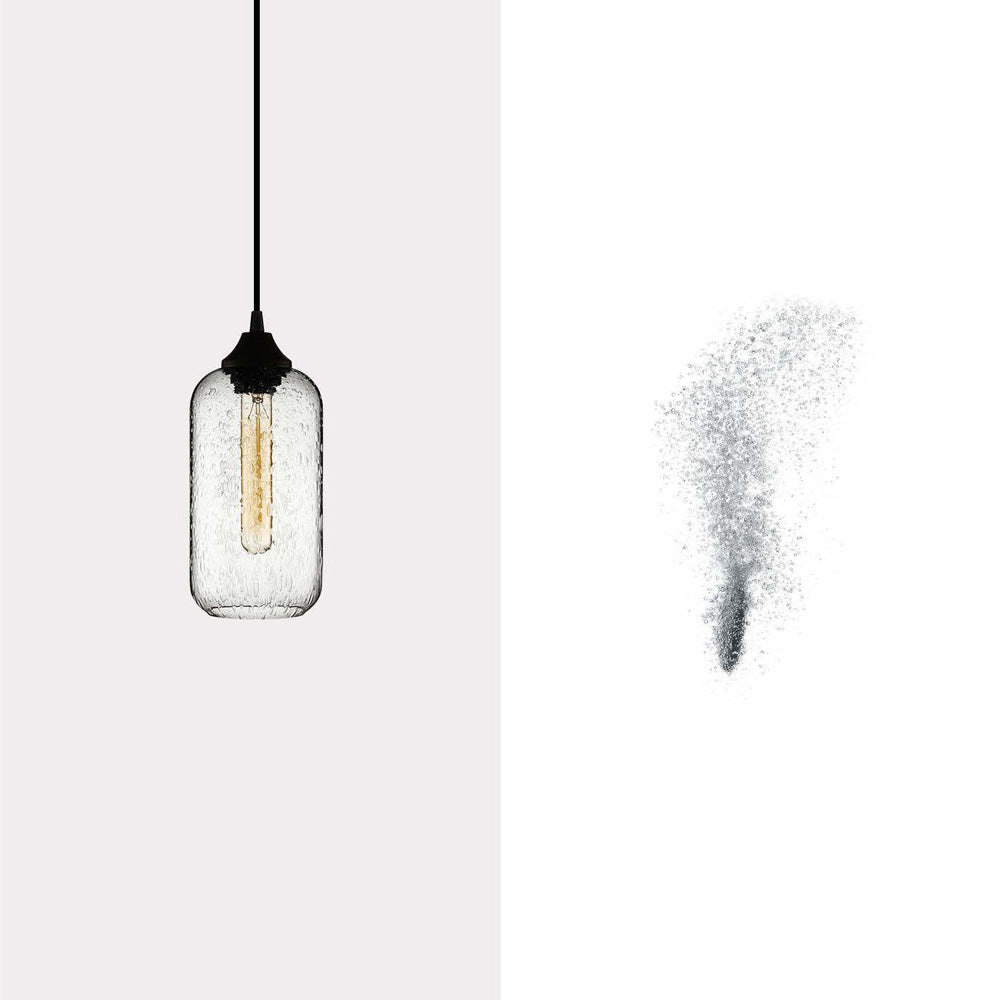 Niche Modern Helio 5" Dimmable Incandescent Pendant Light With Effervescent Glass Shade
