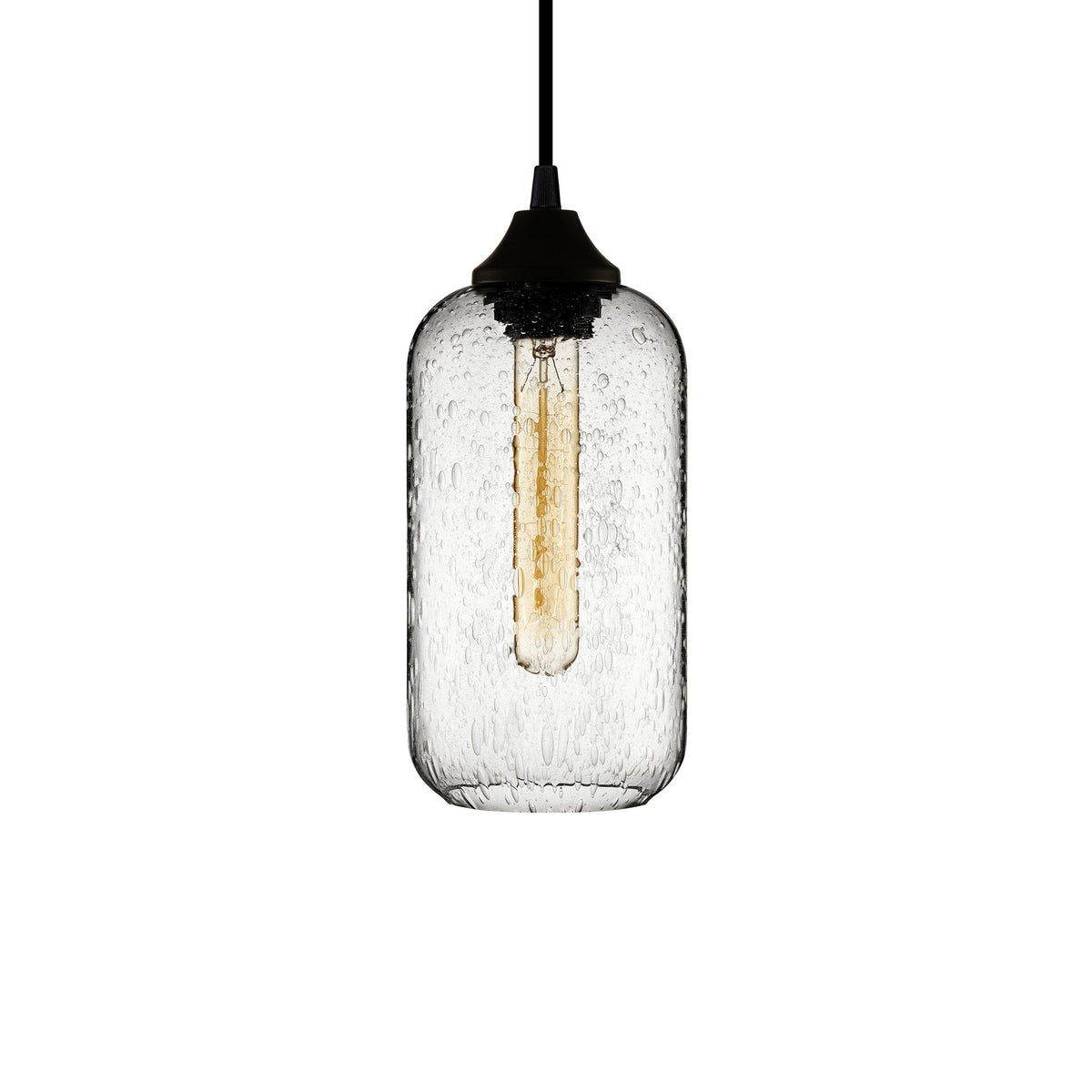 Niche Modern Helio 5" Dimmable Incandescent Pendant Light With Effervescent Glass Shade