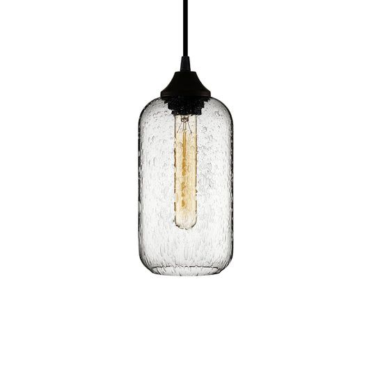 Niche Modern Helio 5" Dimmable Incandescent Pendant Light With Effervescent Glass Shade