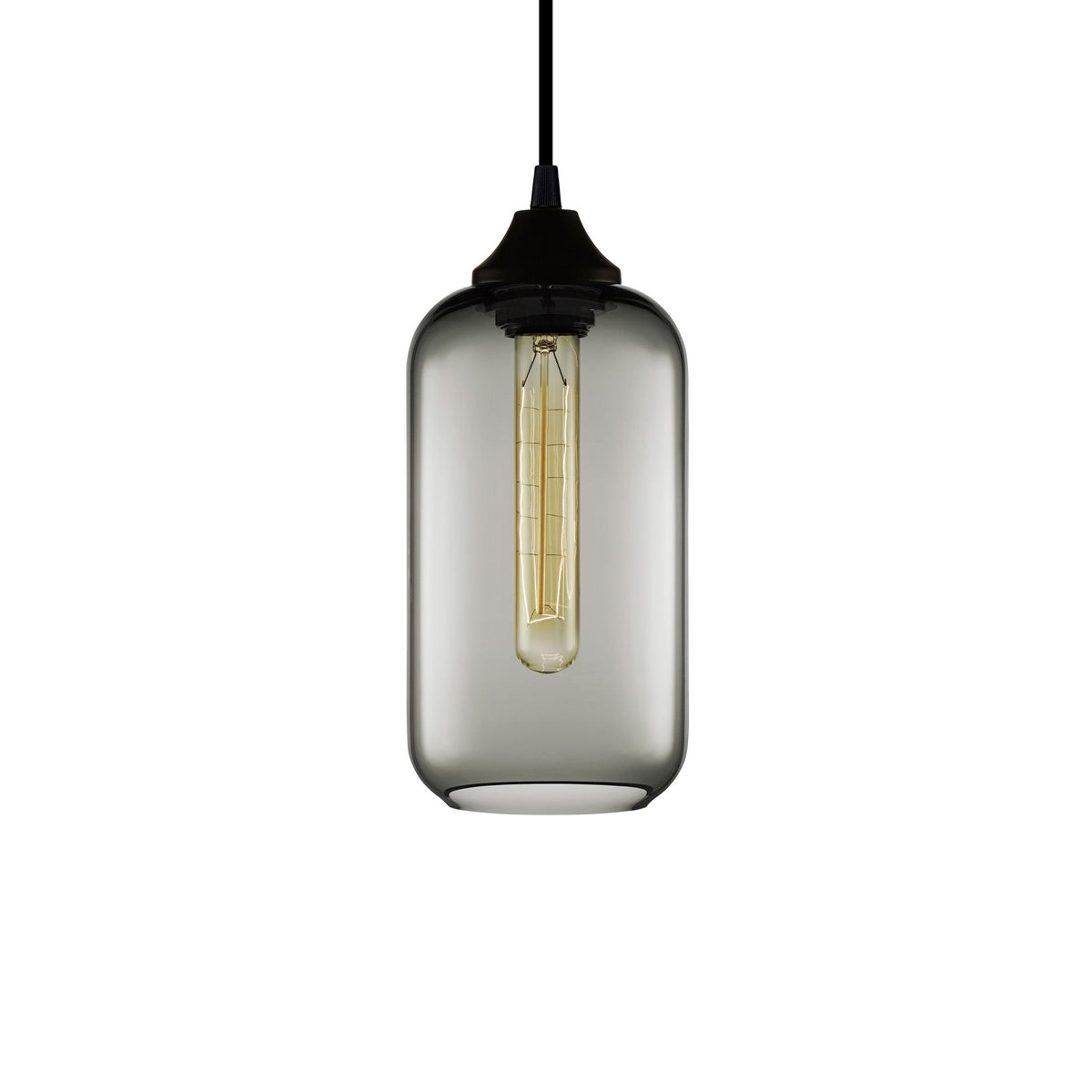 Niche Modern Helio 5" Dimmable Incandescent Pendant Light With Gray Glass Shade