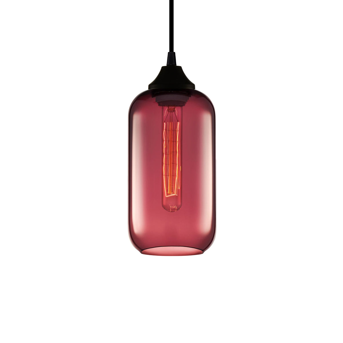 Niche Modern Helio 5" Dimmable Incandescent Pendant Light With Plum Glass Shade