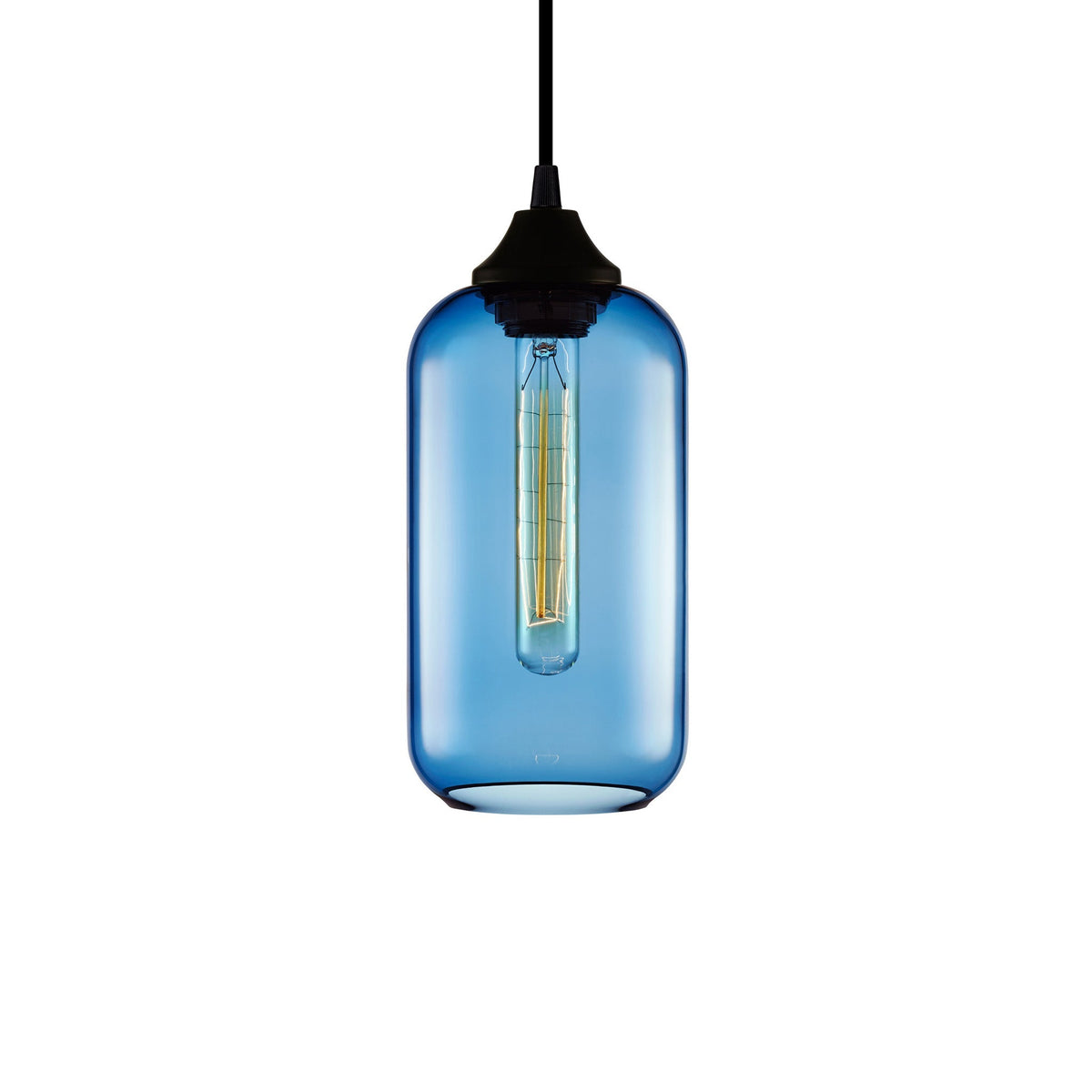 Niche Modern Helio 5" Dimmable Incandescent Pendant Light With Sapphire Glass Shade