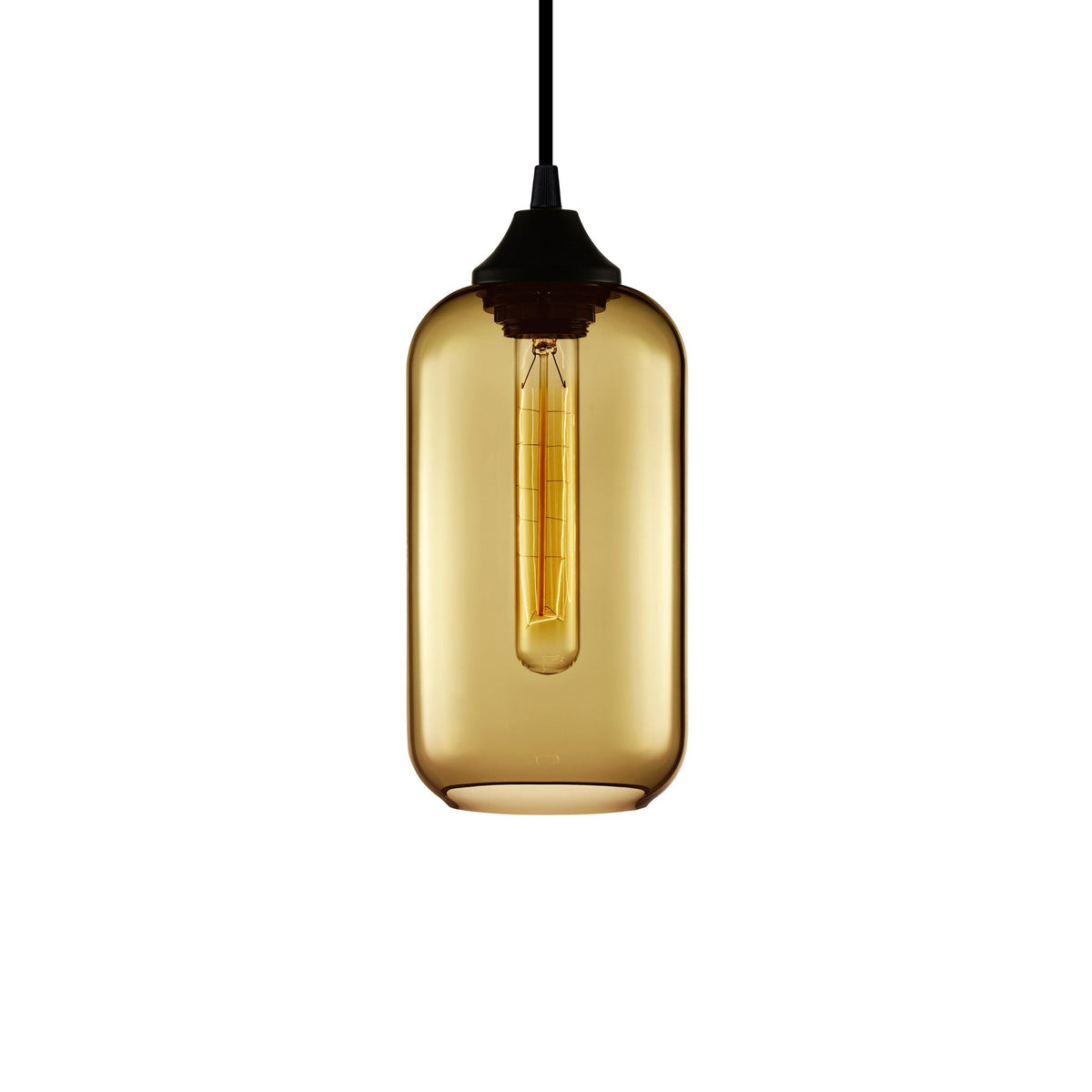 Niche Modern Helio 5" Dimmable Incandescent Pendant Light With Smoke Glass Shade