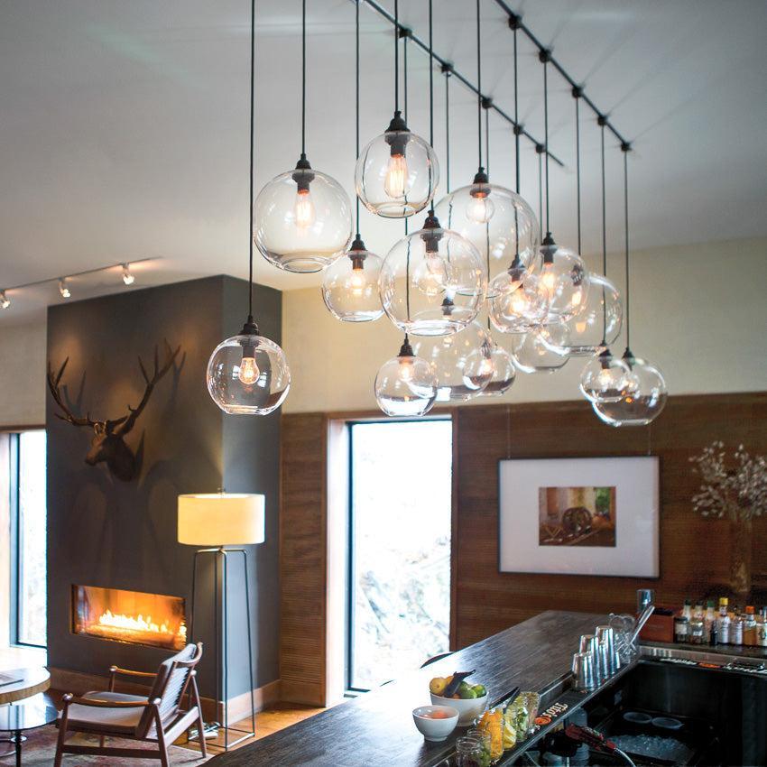 Niche Modern Solitaire 10" Dimmable LED Edison Bulb Pendant Light With Crystal Glass Shade