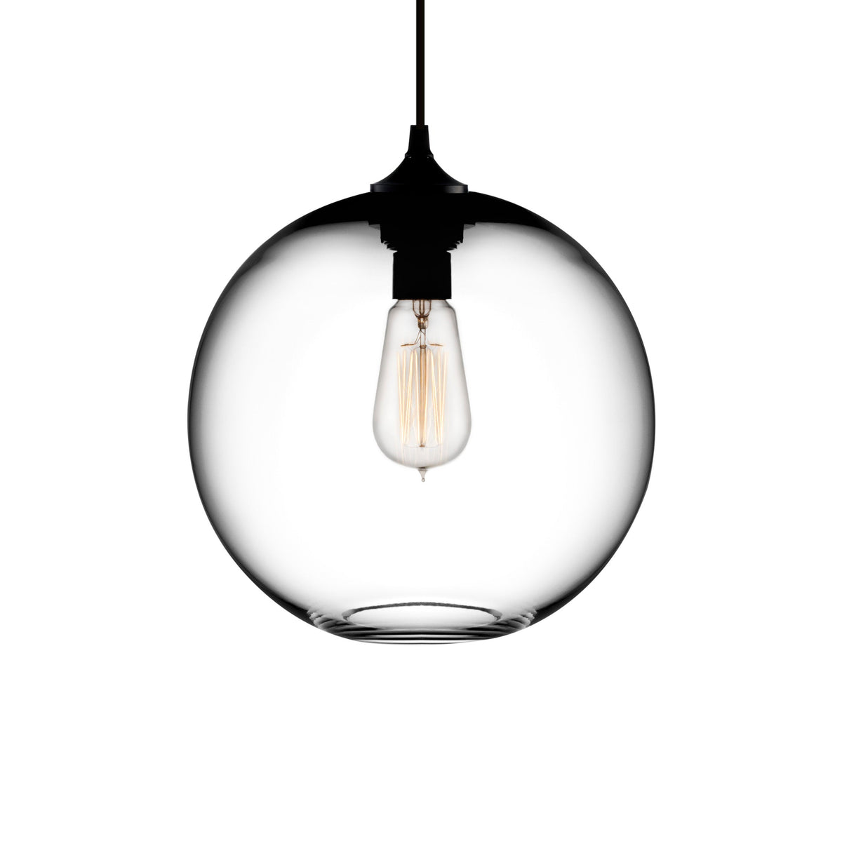 Niche Modern Solitaire 10" Dimmable LED Edison Bulb Pendant Light With Crystal Glass Shade
