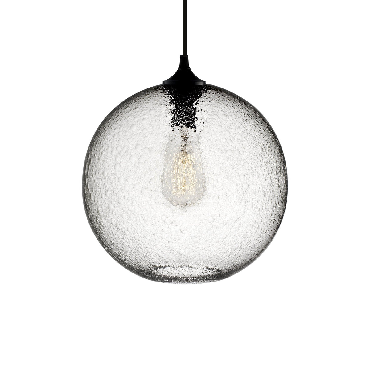 Niche Modern Solitaire 10" Dimmable LED Edison Bulb Pendant Light With Effervescent Glass Shade