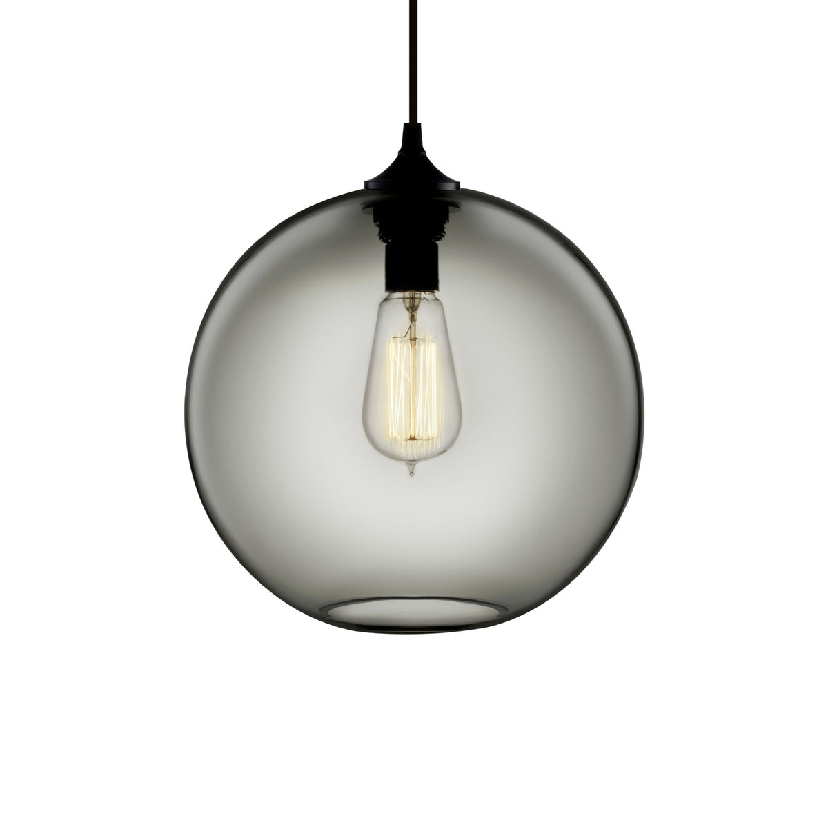 Niche Modern Solitaire 10" Dimmable LED Edison Bulb Pendant Light With Gray Glass Shade