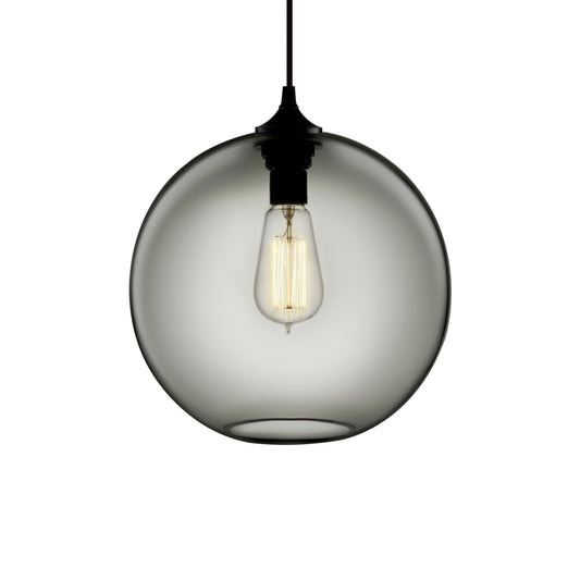 Niche Modern Solitaire 10" Dimmable LED Edison Bulb Pendant Light With Gray Glass Shade