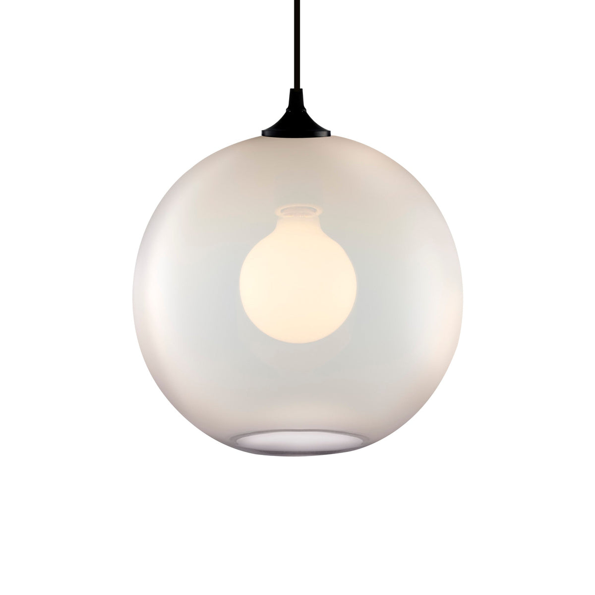 Niche Modern Solitaire 10" Dimmable LED Edison Bulb Pendant Light With Opaline Glass Shade