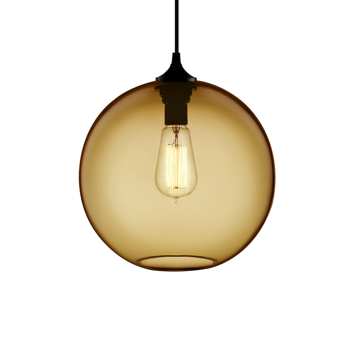 Niche Modern Solitaire 10" Dimmable LED Edison Bulb Pendant Light With Smoke Glass Shade