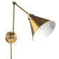 Norwell Lighting Aiden 19" x 8" 1-Light Aged Brass Moveable Swing Arm Sconce