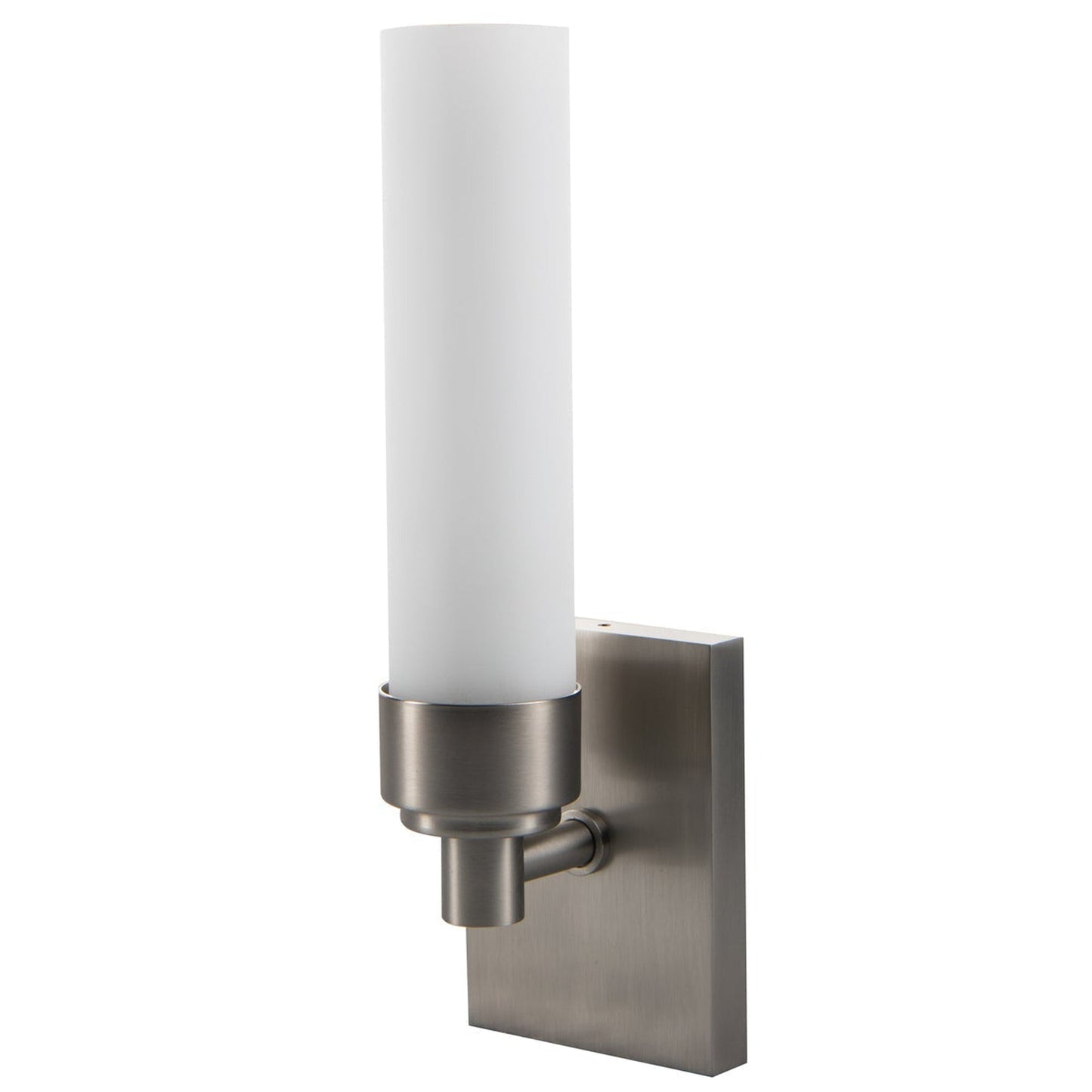 Norwell Lighting Alex 11" x 3" 1-Light Brushed Nickel Vanity Light With Matte Opal Glass Diffuser