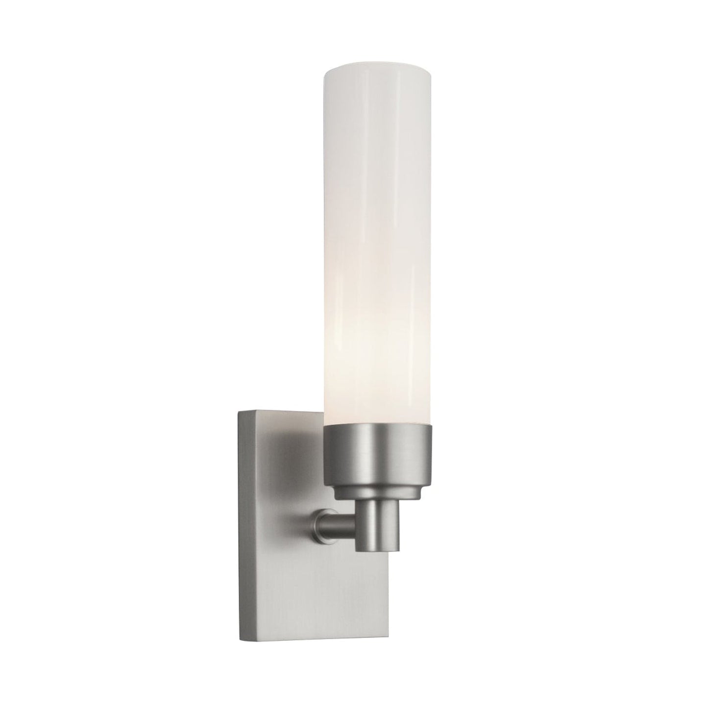 Norwell Lighting Alex 11" x 3" 1-Light Brushed Nickel Vanity Light With Shiny Opal Glass Diffuser