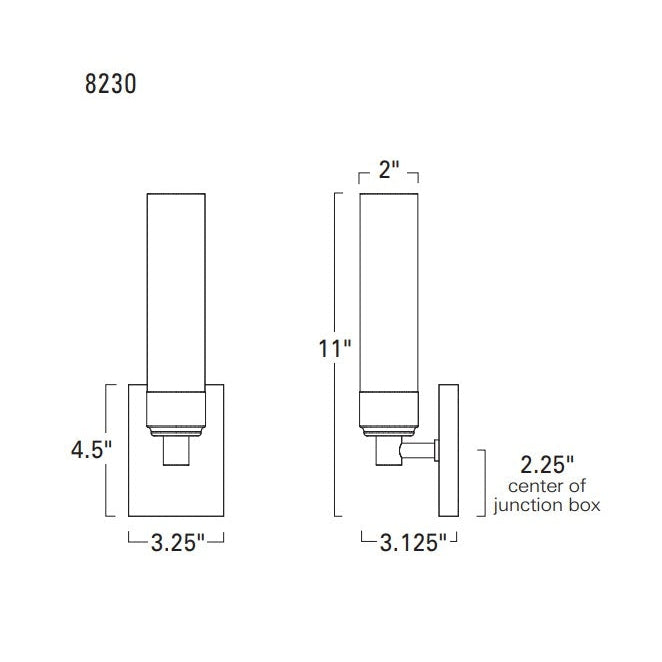 Norwell Lighting Alex 11" x 3" 1-Light Brushed Nickel Vanity Light With Splashed Opal Glass Diffuser