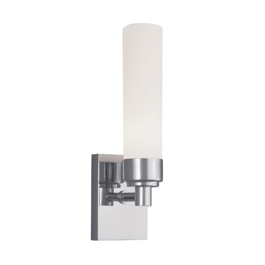 Norwell Lighting Alex 11" x 3" 1-Light Polished Nickel Vanity Light With Matte Opal Glass Diffuser