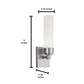 Norwell Lighting Alex 11" x 3" 1-Light Polished Nickel Vanity Light With Splashed Opal Glass Diffuser